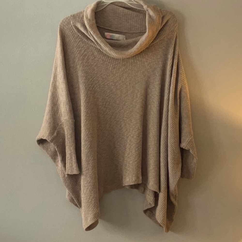 Free People Split Back Cowl Neck Sweater
